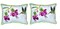 Pair of Betsy Drake Purple Hummingbird Large Indoor/Outdoor Pillows 16x20